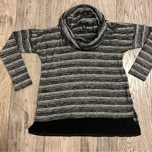 White House Black Market Long Sleeve Striped Cowl Neck Top Size S